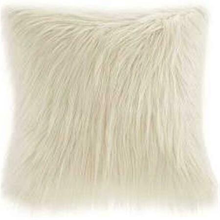 MADISON PARK 20 x 20 in. Faux Fur Square Pillow, Ivory MP30-4830
